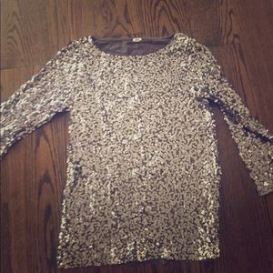 Jcrew sequin Long sleeve Top